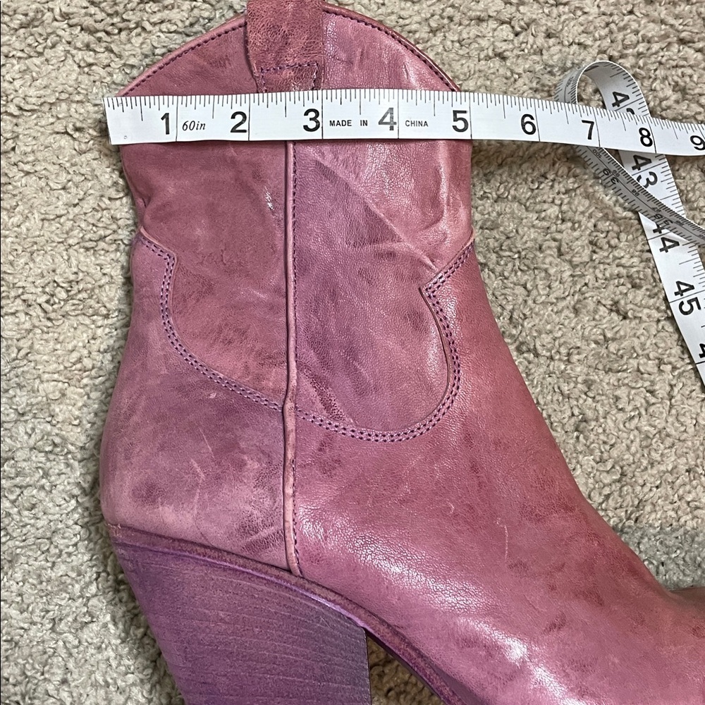 Free People | Purple Leather Brayden Cap Toe Western Booties Size 7.5 NWOB - Picture 10 of 11